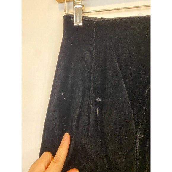 Double D Ranch Small Black Crushed Velvet Maxi Skirt Elastic Waist GUC** - Picture 4 of 9